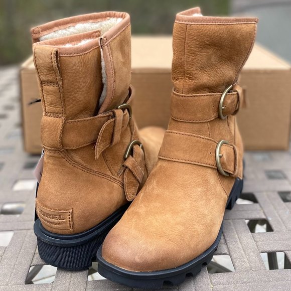 SOREL PHOENIX MOTO COZY US 7.5 Women's Tan Suede Winter Warm Casual Outdoor New - Picture 7 of 12